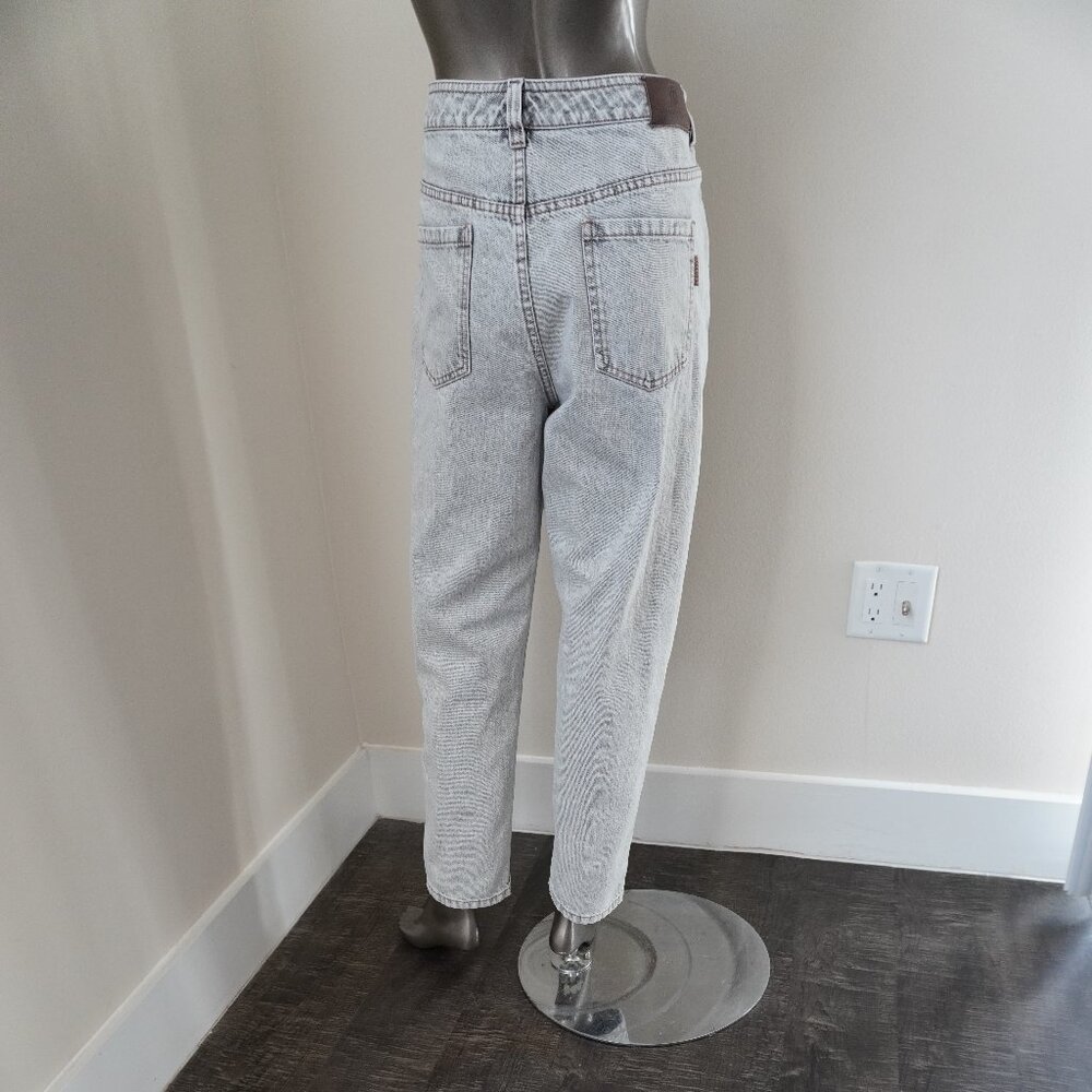 Brunello Cucinelli Monili Jeans Baggy Tapered Leg Gray Wash Denim Size 10 - Picture 5 of 7